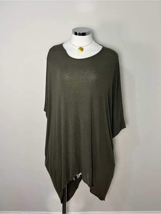 Helmut Lang Tops - Helmut Lang Asymmetrical Tunic Top M Olive One Sleeve Angora Blend Oversized